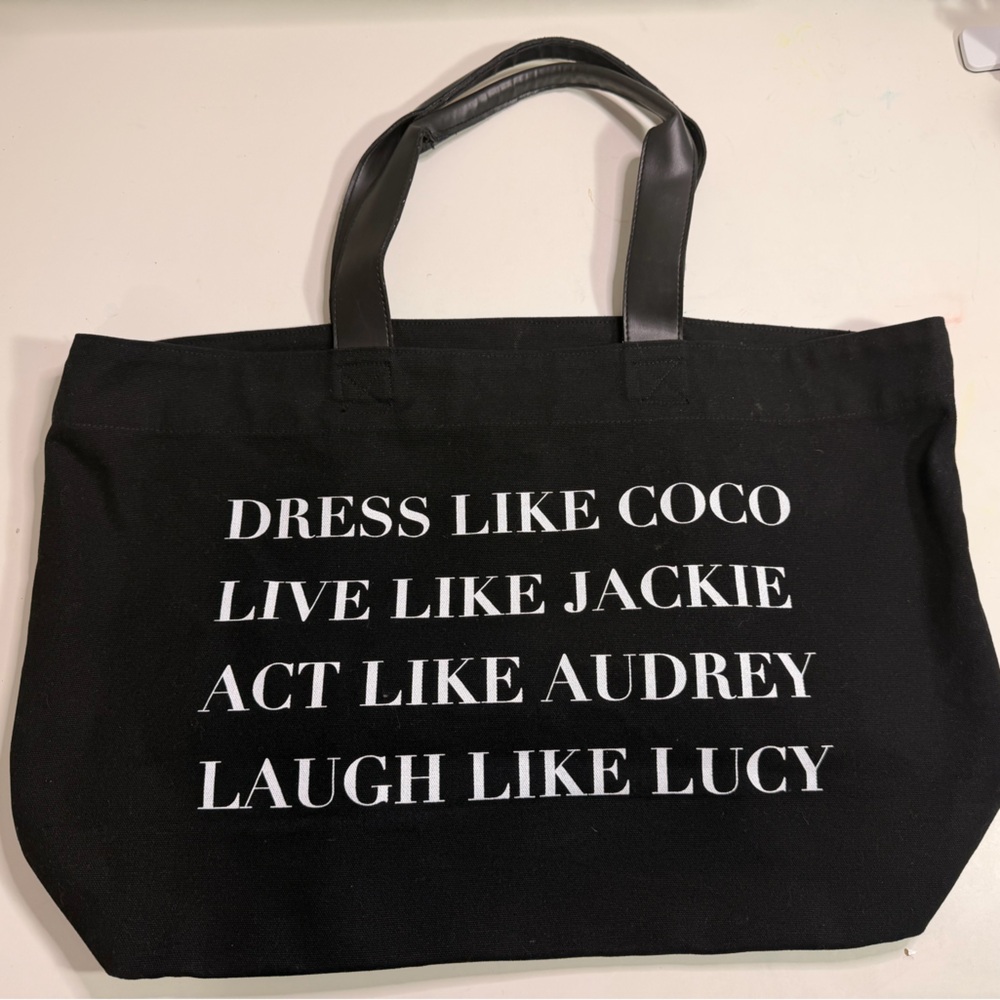 Inspirational Black Canvas Tote Bag